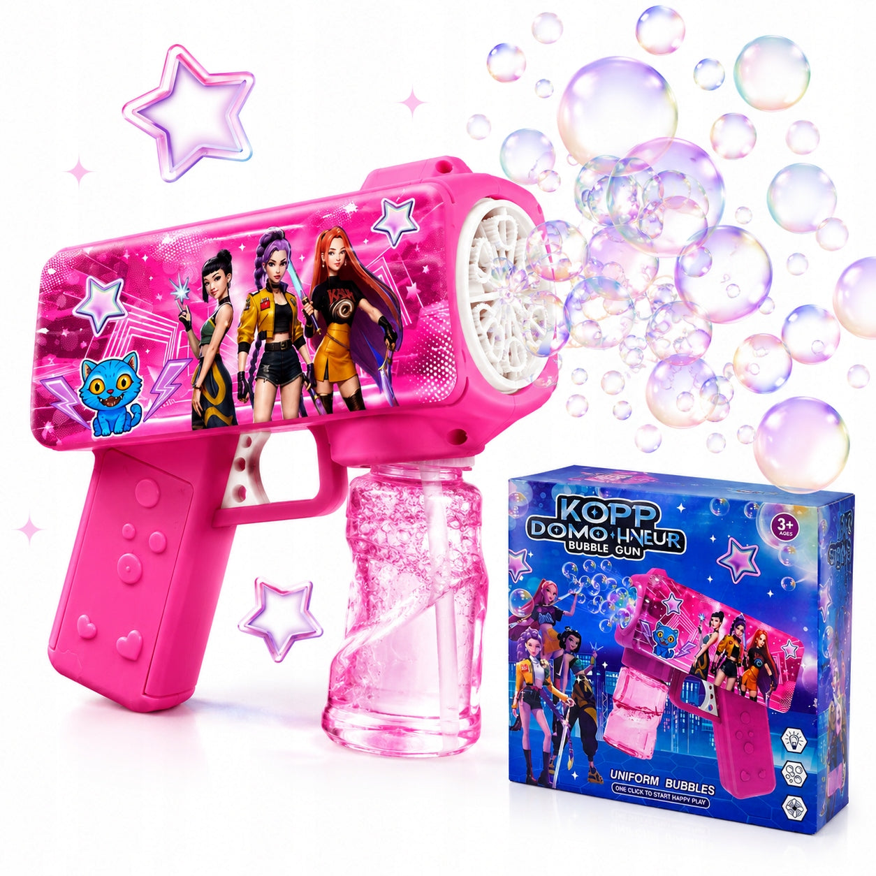 Pistola burbujas con sonido musical y luces - kpop