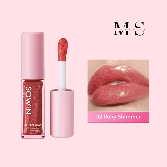 Brillo labial glow con destellos de glitter - Sowin