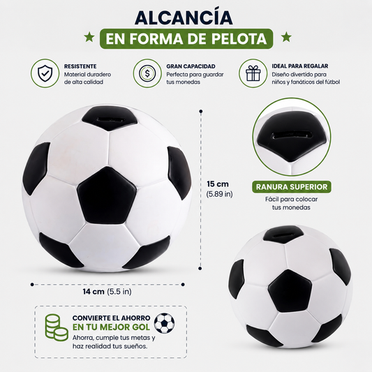 Alcancia en forma de pelota de futbol