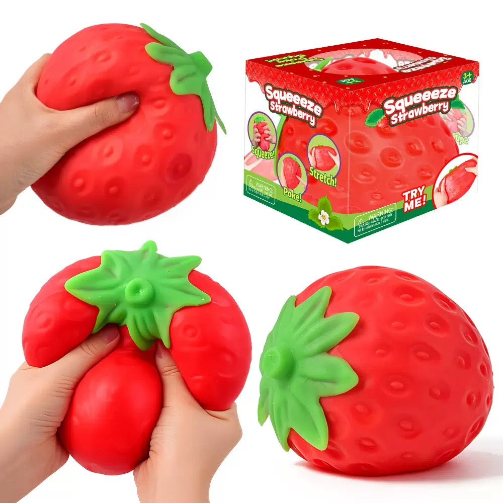 Squishy fresa XXL antiestrés apretable
