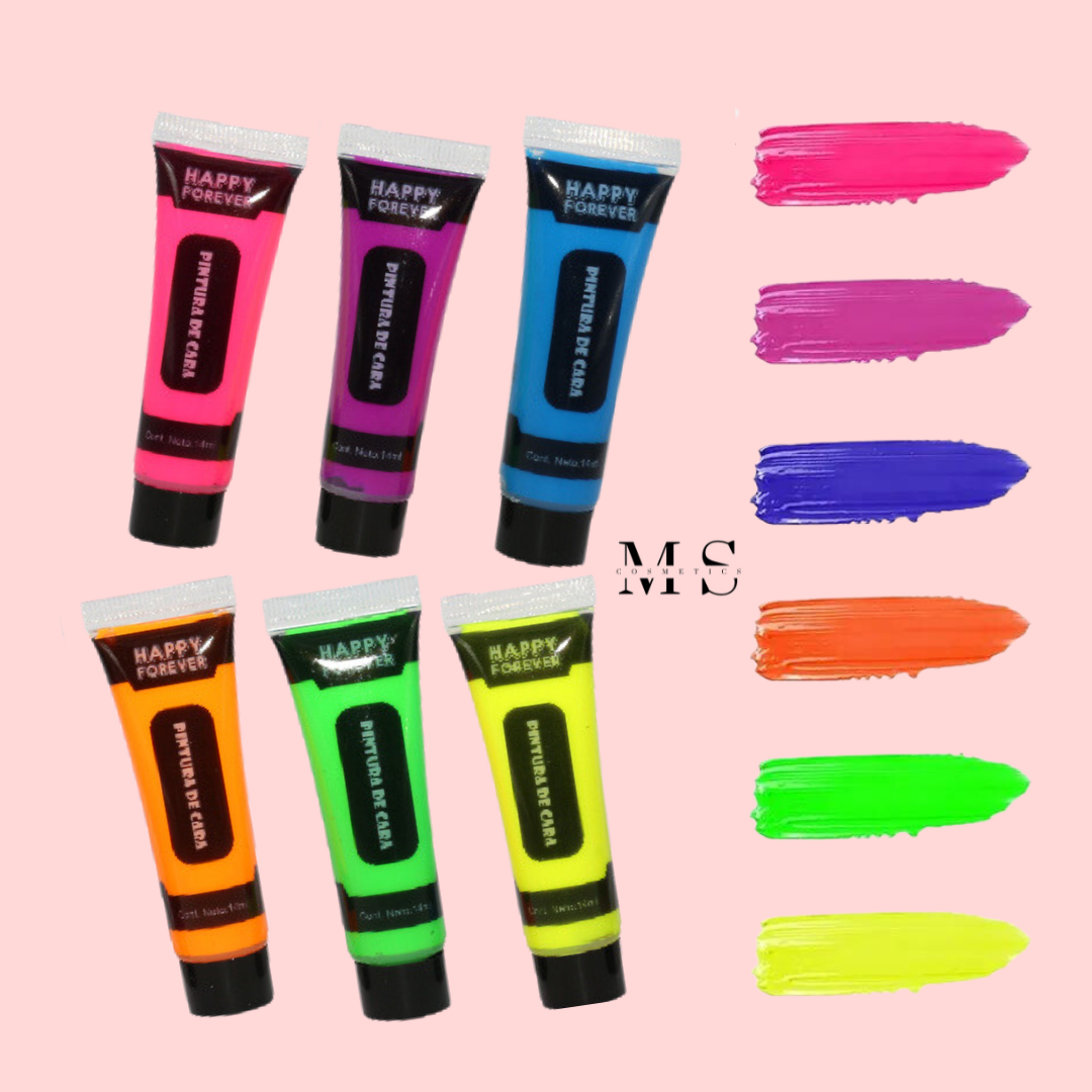 Pintura para rostro neón x 6 – MOONSUNCOSMETICS