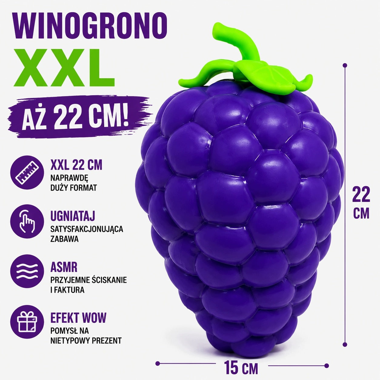 Squishy uva XXL grande antiestrés apretable