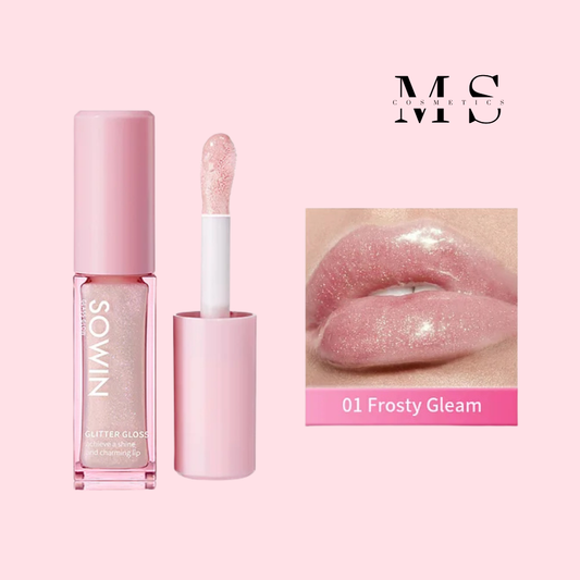 Brillo labial glow con destellos de glitter - Sowin