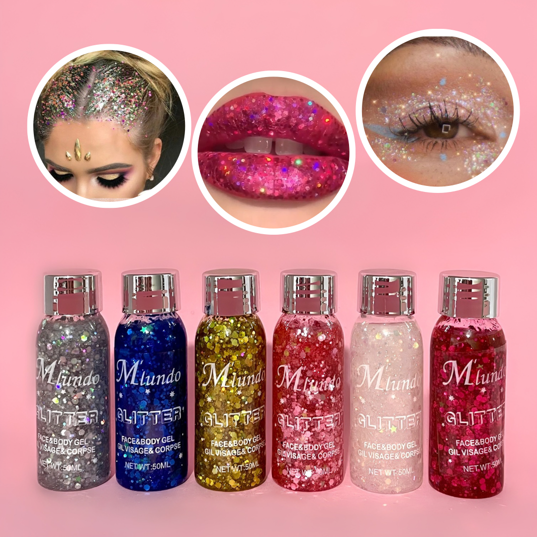 Glitter en Gel rostro y cuerpo -Miundo
