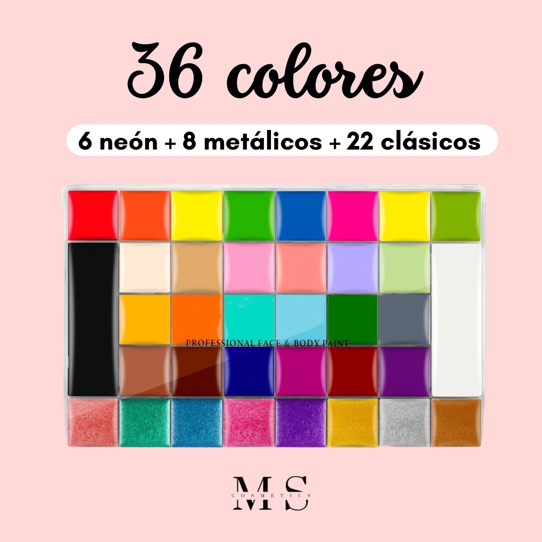 Pintura Artística de Maquillaje - 36 colores