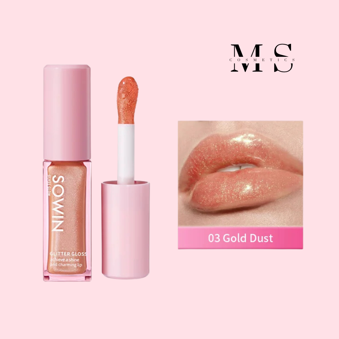Brillo labial glow con destellos de glitter - Sowin