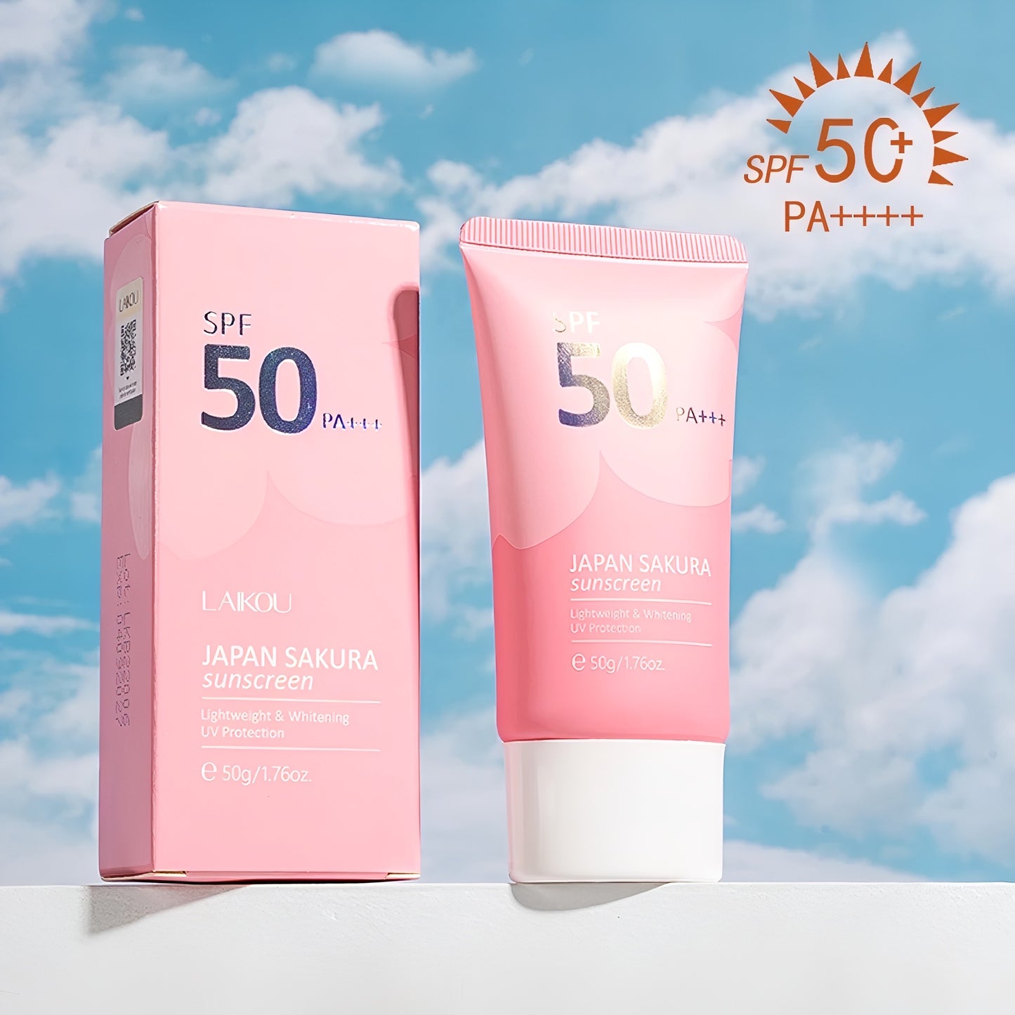 Bloqueador Solar Aclarante SPF50+ Sakura - LAIKOU