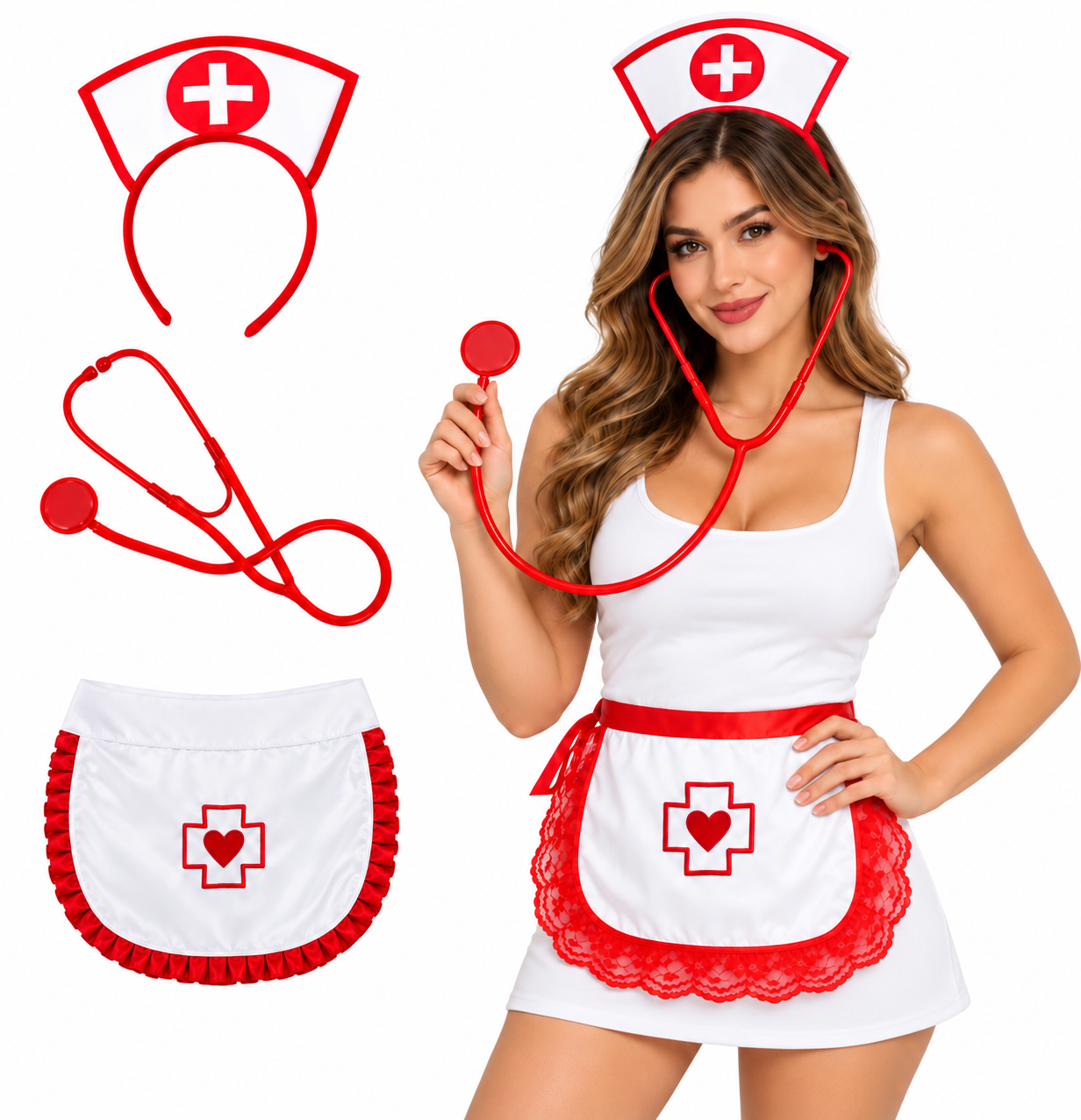 Set x 3 accesorios disfraz enfermera
