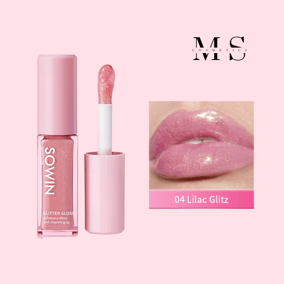 Brillo labial glow con destellos de glitter - Sowin