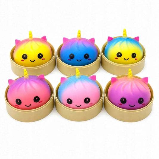 Squishy dumpling unicornio con caja sorpresa