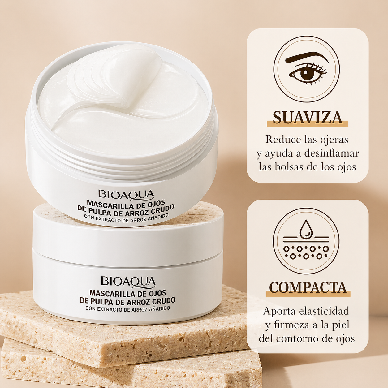 Mascarilla Hidratante de Ojeras con Extracto de Arroz