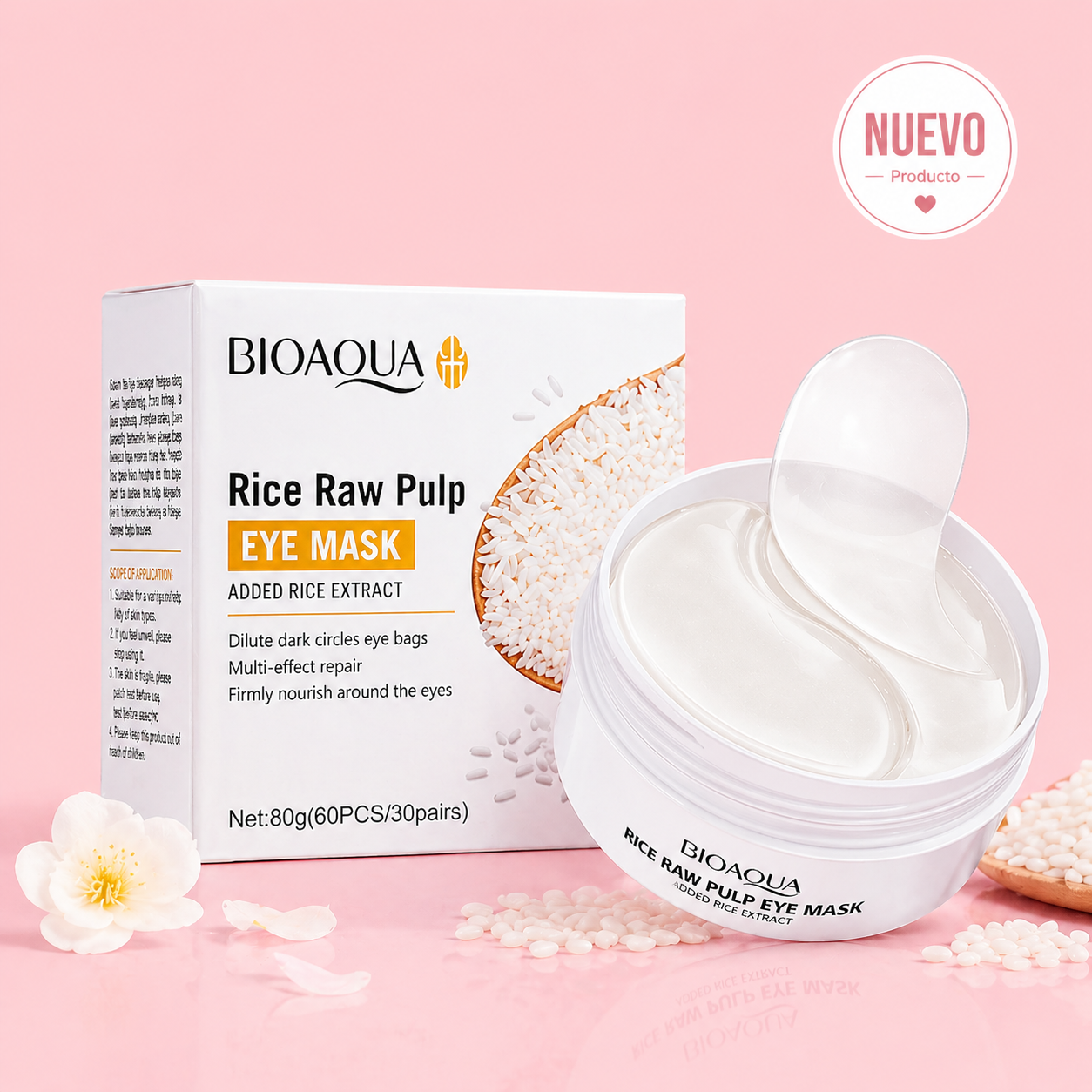 Mascarilla Hidratante de Ojeras con Extracto de Arroz