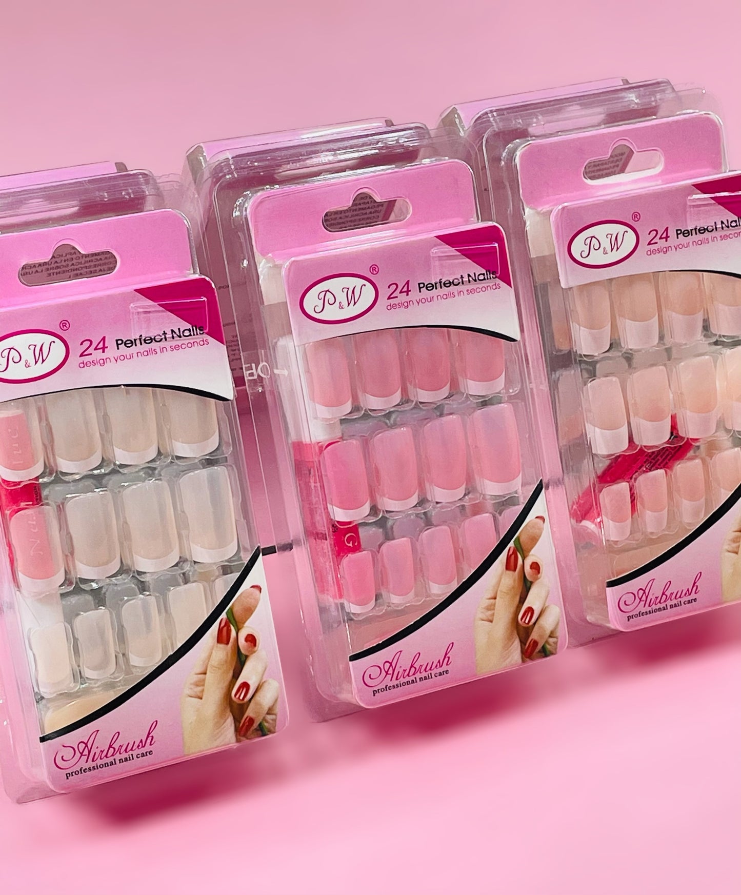 24pcs + pegamento UÑAS POSTIZAS FRANCESAS